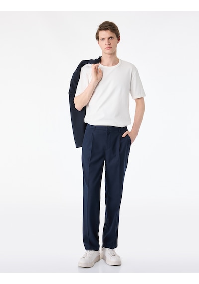 Koton Kısa Kollu Biyeli Pamuklu Tok Kumaş Bisiklet Yaka Slim Fit Tişört Beyaz 6sam10278mk