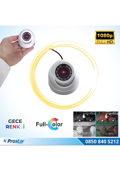 Araçlar için Mini Plastik Dome 2 MP Full HD Gece Renkli Görüşlü