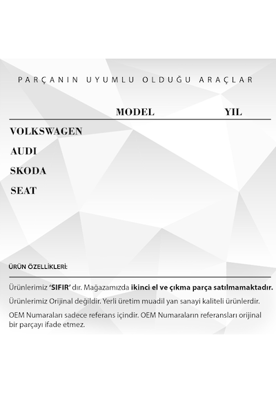 Volkswagen, Audi, Skoda, Seat için Stop Soketi