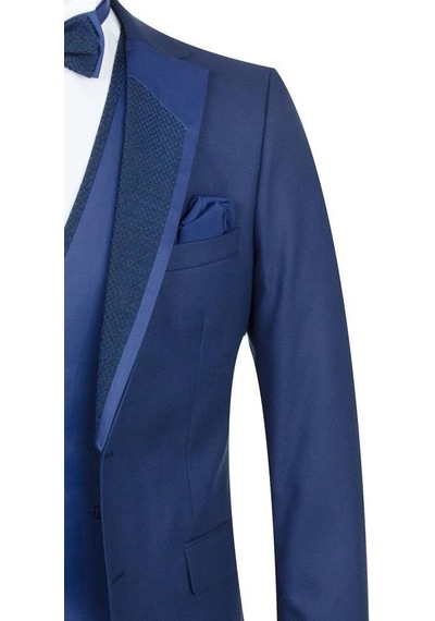 İmza Lacivert Gabardin Mono Yaka Astarlı Yelekli 6 Drop Slim Fit Dar Kesim Smokin Damatlık 1001195166-Lacivert İmza Lacivert Gabardin Mono Yaka Astarlı Yelekli 6 Drop Slim Fit Dar Kesim Smokin Damatlık 1001195166-Lacivert
