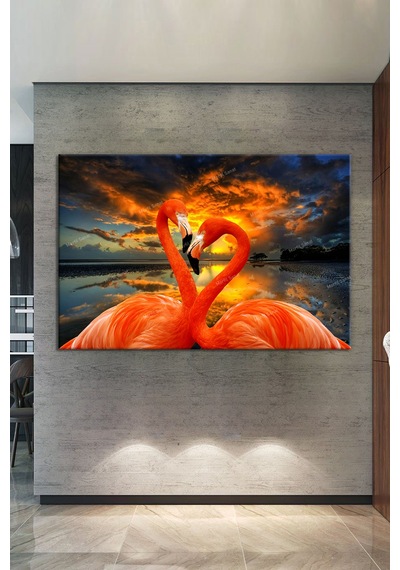 Kuğular ve Aşk Dekoratif Kanvas TAblo 120 x 80