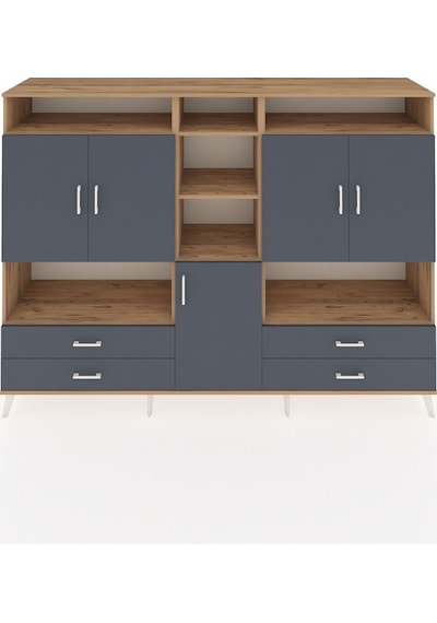 Hyperion Dolap 12 Raflı 4 Çekmeceli 5 Kapaklı 220x44x163 Çam-antr Çam-antrasit Hyperion Dolap 12 Raflı 4 Çekmeceli 5 Kapaklı 220x44x163 Çam-antr Çam-antrasit