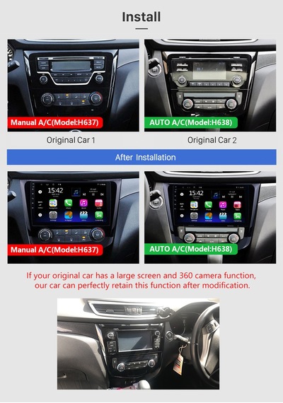 Nıssan Qashqaı Dıgıtal A/c 2014+ Multimedya Navigasyon Usb Kamera Carplayer