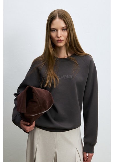 Lufian Alice Kadın Örme Sweatshirt 122030027 Kahverengi