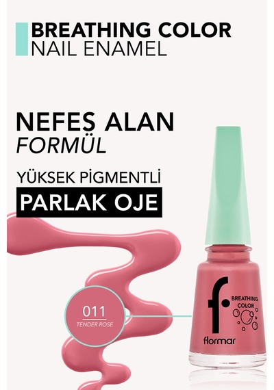 Flormar Breathing Color Yüksek Pigmentli Parlak Bitişli Oje 011