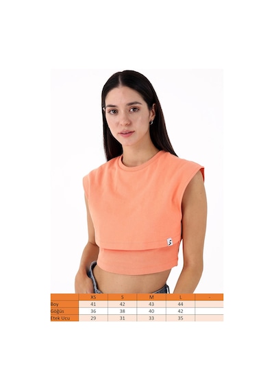 Scorp Spell Kadın Crop Tişört Sardunya Gri