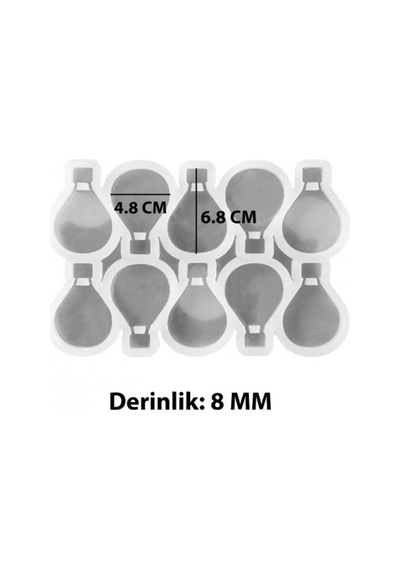 Epoksi Silikon Kalıp Çoklu Kapadokya Balonu Magnet Dolap Süsü Kalıp 10 Lu 6.8 Cm Şeffaf