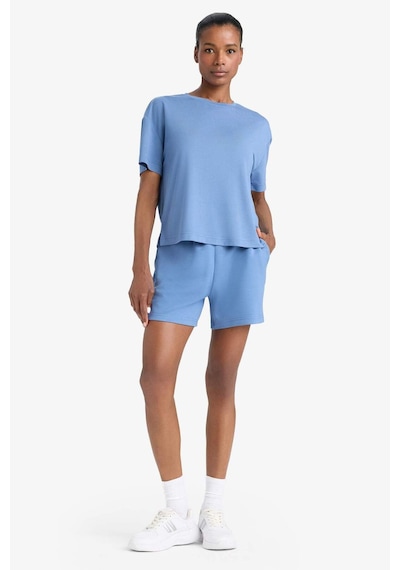 DeFactoFit Oversize Geniş Kalıp Bisiklet Yaka Sporcu Modal Kısa Kollu Tişört E2932AX25SMIN34