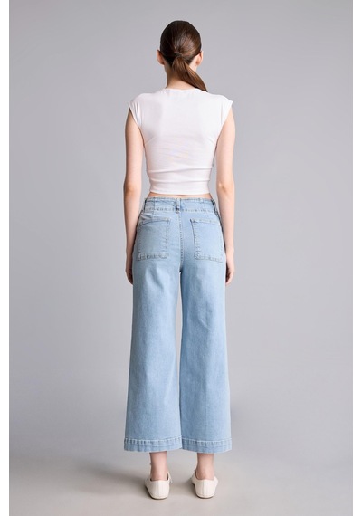 Defacto Culotte Yüksek Bel Pantolon I1913ax26aunm85 İndigo-nm85