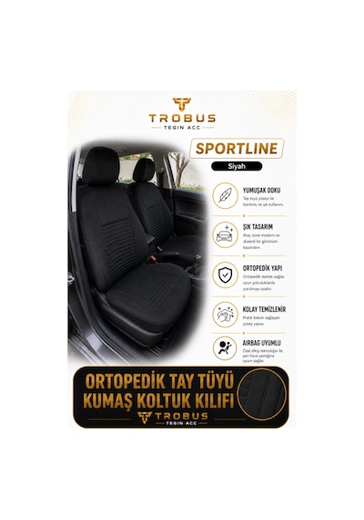 Renault Latitude 2012 Ve Sonrası Uyumlu Sportline Serisi Siyah Oto Koltuk Kılıfı