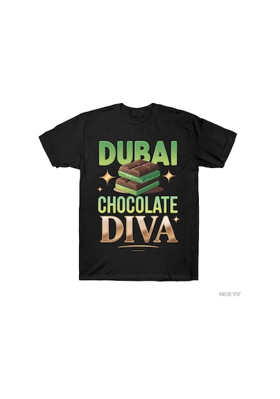 Flood Of Style Dubai Çikolata Diva Komik Tasarım Meme T-shirt Erkekler Kadınlar Için % 100% Pamuk T Shirt Kı Siyah