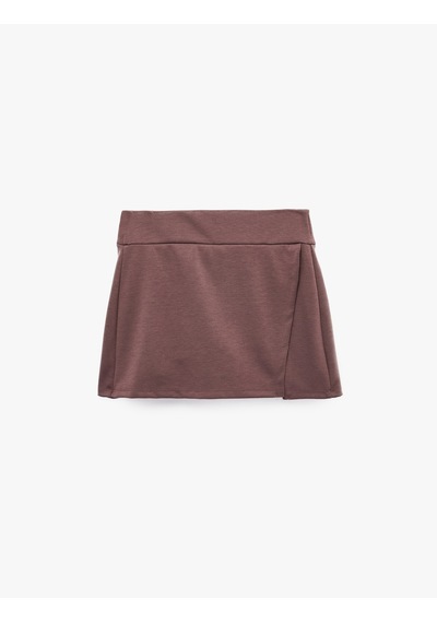 Koton Yırtmaç Detaylı Slim Fit Mini Spor Şort Etek Mürdüm 7wak40246nk 62x