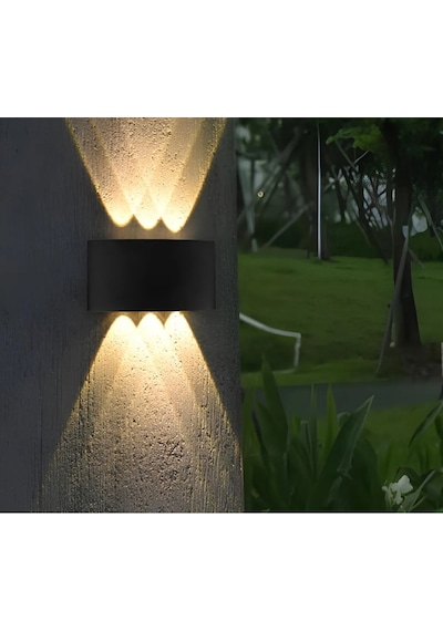 Cata Ct-8011 Çift Yönlü Ledli Aplik Dekoratif Led Aplik İç Dış Mekan Bahçe Teras Balkon Duvar Aplik Günışığı 3200k Siyah