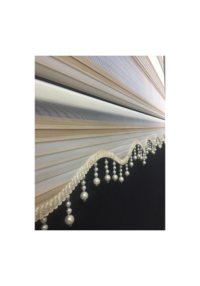 Sarı Renk Geçişli Boncuklu Zebra Stor Perde Sarı - 97264590 Sarı