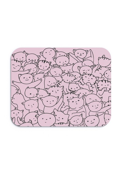 Sevimli Kediler Pembe Mouse Pad - 23 Cm X 19 Cm - Kaydırmaz Taban Ev Ve Ofis Kullanımı Mousepad