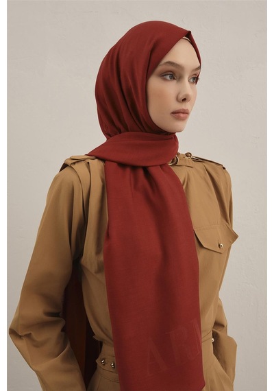 Armine Logo Drop Pamuk İpek Şal 32 Bordo
