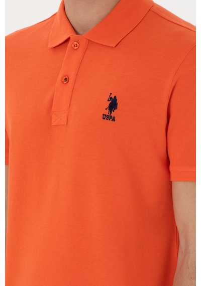 U.S. Polo Assn. Erkek Slim Fit Polo Yaka Nar Çiçeği Basic Tişört 50307699-VR039