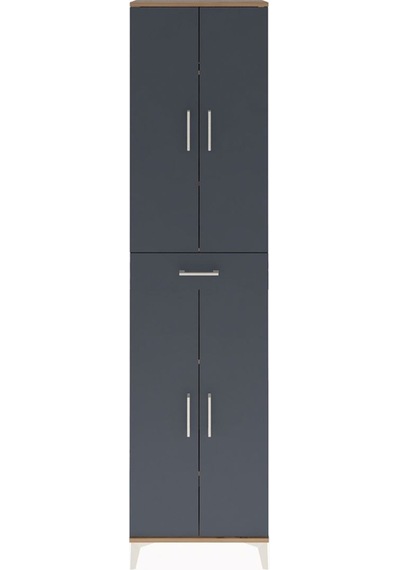 Arges Dolap 5 Raflı Tek Çekmeceli 4 Kapaklı 60x30x243 Çam-ant... Çam