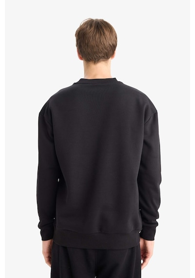 DeFacto Boxy Fit Bisiklet Yaka Baskılı Sweatshirt X8282AZ23AUBK81