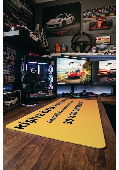 Kişiye Özel 30x70 Mouse Pad Fotoğraf Baskılı Xl Oyuncu Klavye Mousepad Kaymaz Masa Pedi Beyaz