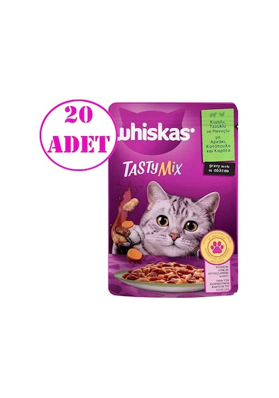 Whiskas Tasty Mix Kuzu Etli Havuçlu Yetişkin Kedi Maması 20 x 85 G