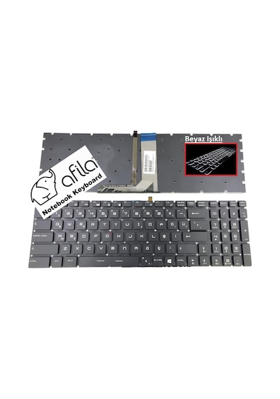 MSI Uyumlu Ge72Vr 7Rf Apache Pro-404Xtr Klavye Tr MSI Uyumlu Beyaz Işıklı - 557279763