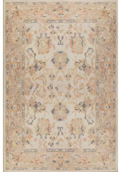 Artloop Relic Krem / Sarı Vintage Dokulu Klasik Desenli Dokuma Tabanlı Şönil Halı Al 496 Krem - Sarı