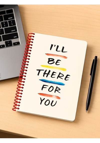 I Ll Be There For You Tasarımlı Spiralli Çizgili Defter 80 Yaprak, 160 Sayfa 18 X 24 Cm Çok Renkli