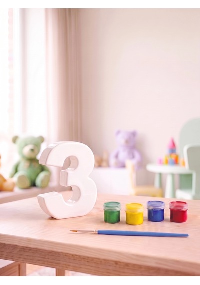 3 Rakamı Taş Boyama Hobi Seti