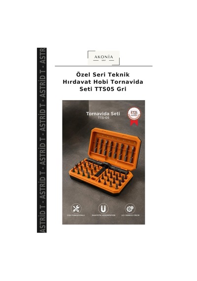 Özel Seri Teknik Hırdavat Hobi Tornavida Seti Tts05 Gri
