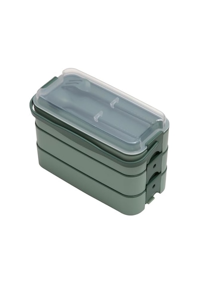 Demirdengelsin 3 Katlı Beslenme Kutusu, Yemek Taşıma Kabı, Kaşık Çatal Dahil, Sefer Tası, Yeşil, 420 Ml, Bpa-free Bakır