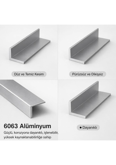 Alüminyum L Köşebent Paslanmaz L Profil 30 X 30 Mm 2mm Et Kal. 50cm Boy Diğer