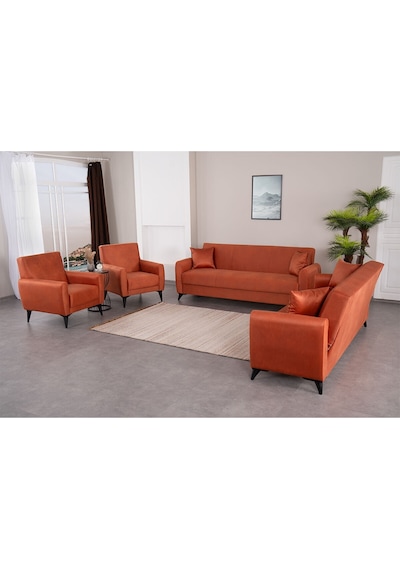 Kilim Mobilya Dove Yüksek Ayaklı 3 3 B B Koltuk Takımı Turuncu