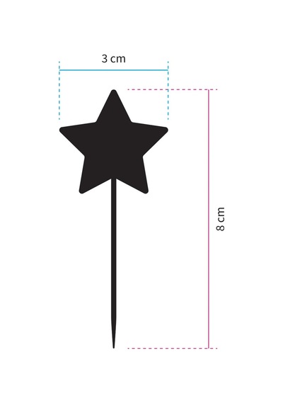 Turuncu-kahverengi Çift Taraflı Yıldız Simli Eva Kürdan Cupcake Toppers Cupcake Çubuğu 12'li