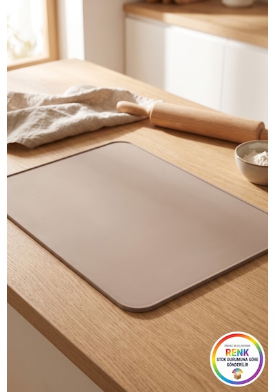 Silikon Pişirme Matı Büyük Boy Fırın Tepsisi Kaymaz Pişirme Kağıdı Alternatifi 42x32 Cm Çok Renkli