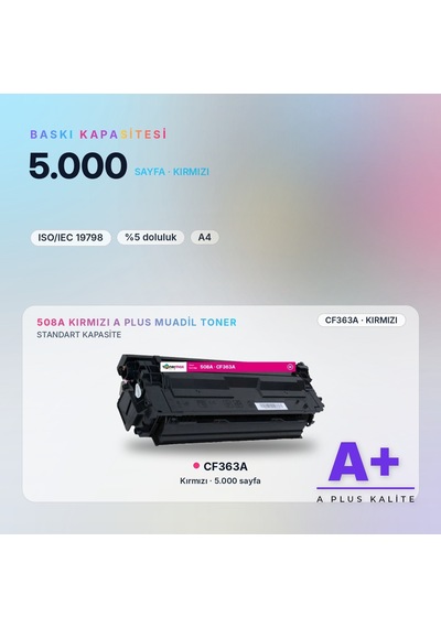 Hp 508a Cf363a Kırmızı Uyumlu Toner A Plus / Color Laserjet Enterprise M552 / M553 / Mfp M577