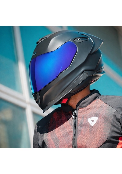 Nexx Y.100r Fullblack Mat Siyah Kask Mavi + Şeffaf Vizör Mat Siyah