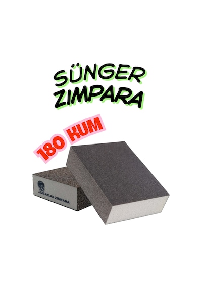 180 Kum Sünger Zımpara - Ahşap, Metal Ve Çelik Uyumlu Islak Kuru El Zımparası Takoz Sünger