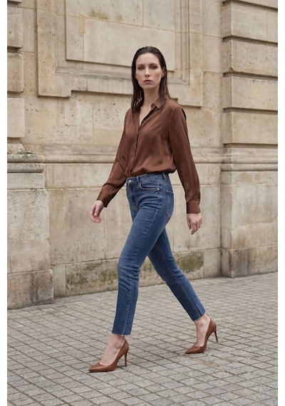 Hiccup My Fashıon Yüksek Bel Dar Kesim Skinny Kot Pantolon Lacivert