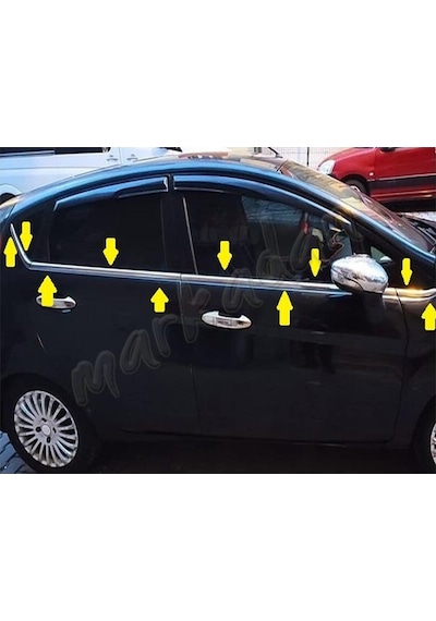 Ford Fiesta Krom Cam Çıtası 2009-2017 8 Parça Paslanmaz  Çelik