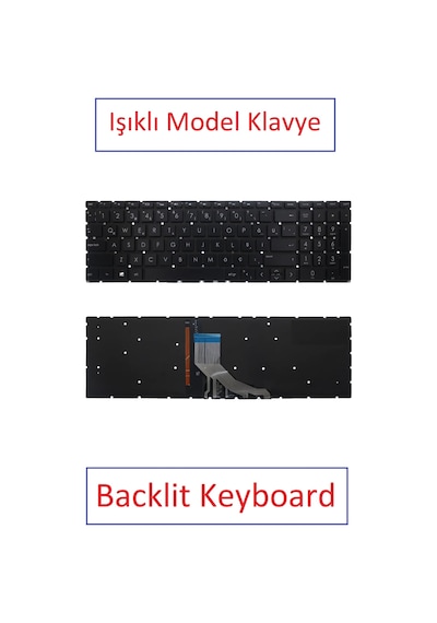 Siyah-ışıklı, Notebook Klavye - Hp 15-da1007nt 5ml44ea Muadili İle Uyumlu