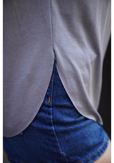 Elaxi Modal Kumaş T-shirt Gri