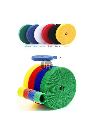 Kesilebilir Cırt Cırt Sabitleyici Kablo Düzenleyici 5 Metre X 1cm Pratik Rulo Bant