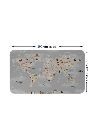 Eğitici Dünya Haritası Dünya Atlası Çocuk Ve Bebek Odası Duvar Sticker-60x105-3793 - Renkli Çok Renkli