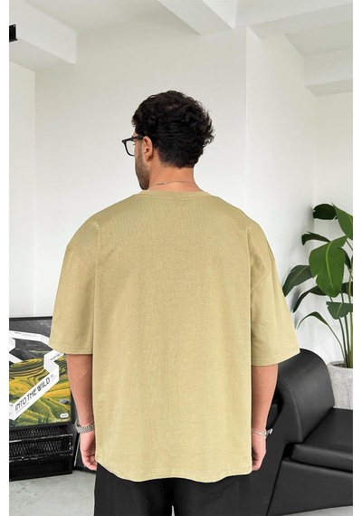 Haki Cozy Basic Soft Oversize Tişört Haki