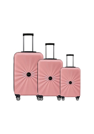 3'lü Valiz Seti Polikarbon Valiz 4x2 Teker Rose 1809 Rose