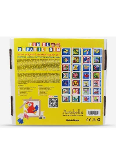 27 I Çocuk Ahşap Çerçeveli Seramik Mozaik Set 20x20 Cm