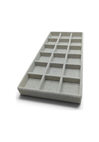 Yeni Model Kadife Kumaş Krem Renk 38,5 Cm / 18,5 Cm Bölmeli Takı Organizeri