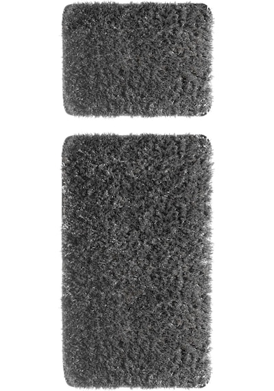 Koza Home Douro Shaggy 2li Banyo Paspası Füme Kaydırmaz Taban 60 X 100 - 50 Füme