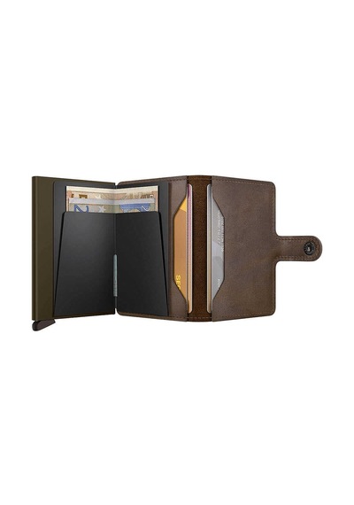 Secrid Miniwallet Vintage Kartlık Cüzdan, Koyu Kahve Çok Renkli